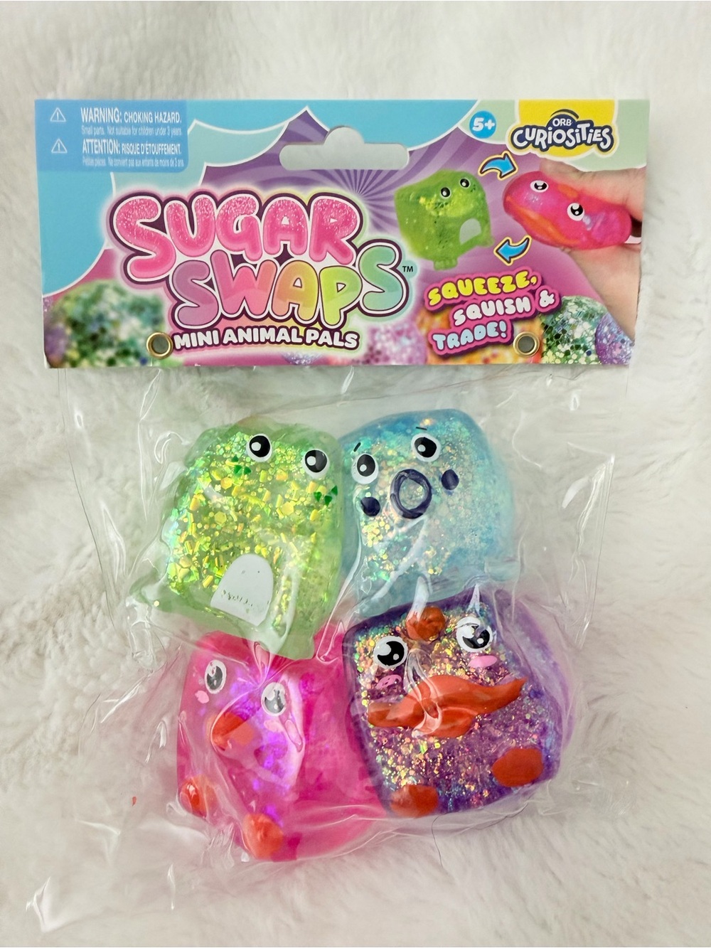NWT ORB Curiosities Sugar Swaps Mini Animal Pals Squishy Lot 4-Pack